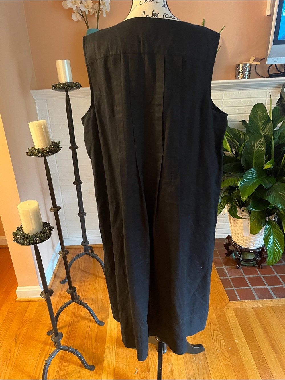 J. Jill Love Linen Sleeveless Black Midi Shift Dress - Updated with Measurements - Picture 4 of 7